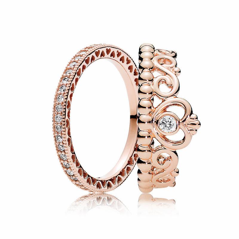 Pandora Rose™ Princess Stackable Ring Stack Ireland - Pandora Rose - 697321KGF